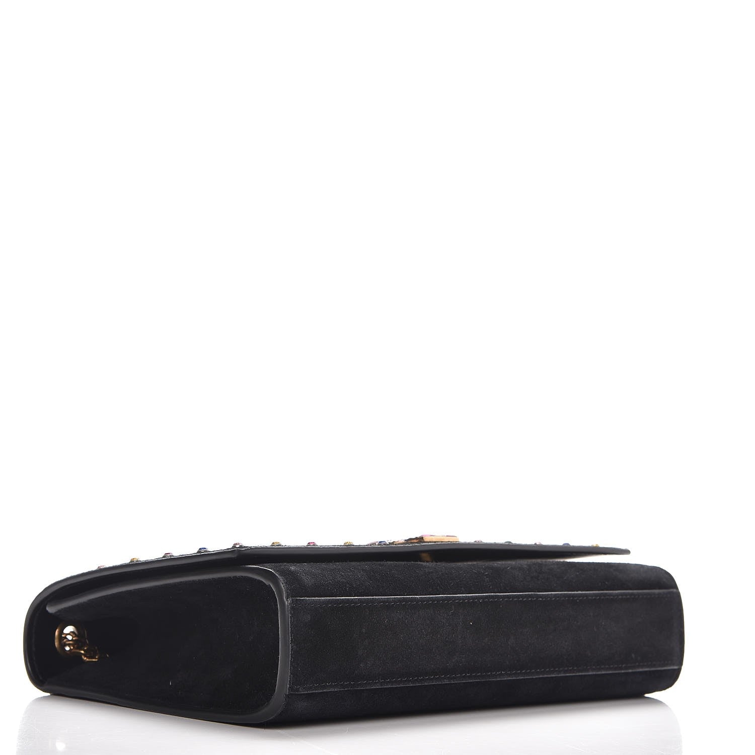 Saint Laurent Suede Crystal Medium Classic Monogram Kate Satchel Nero Black 4 of 7