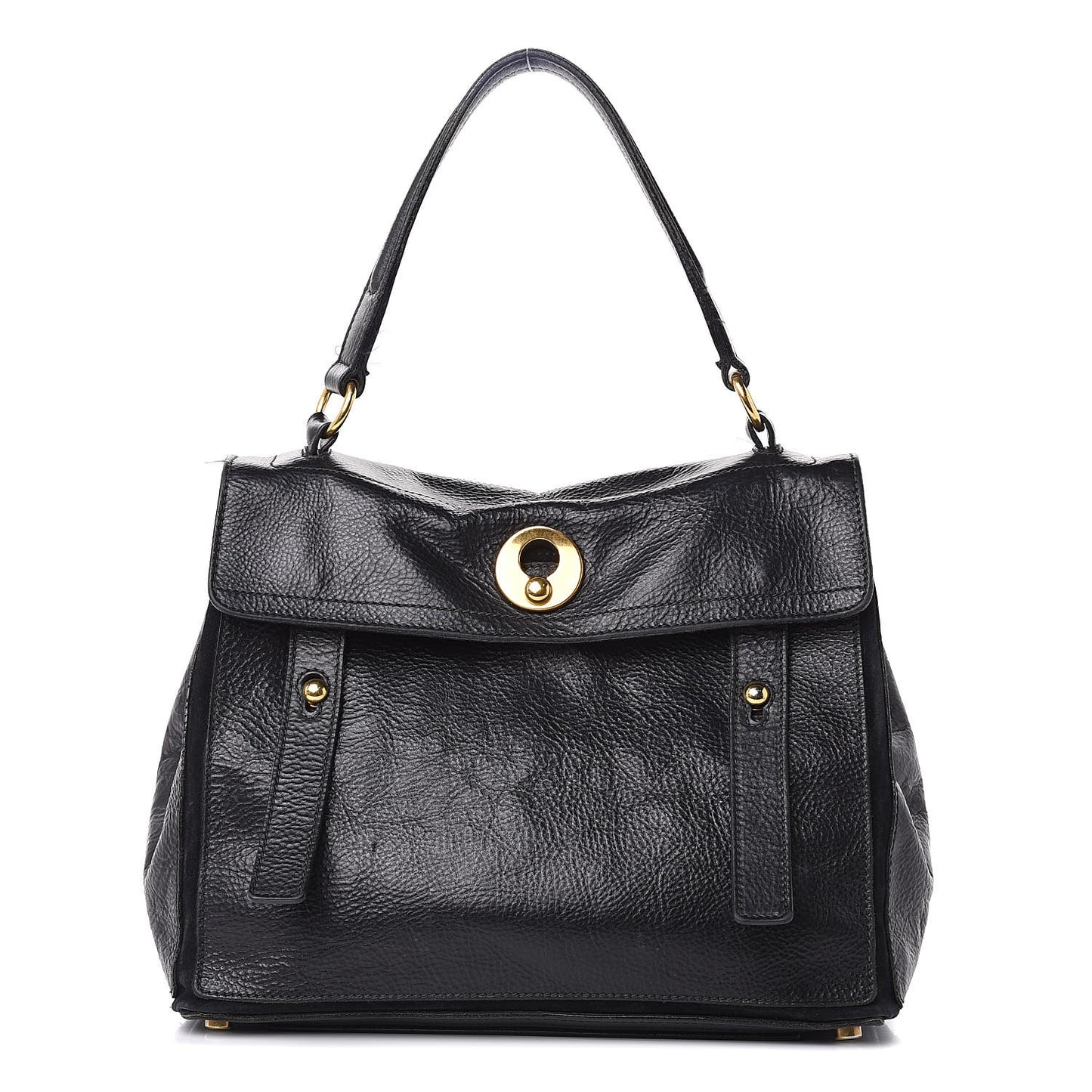 Calfskin Canvas Medium Muse Two Black