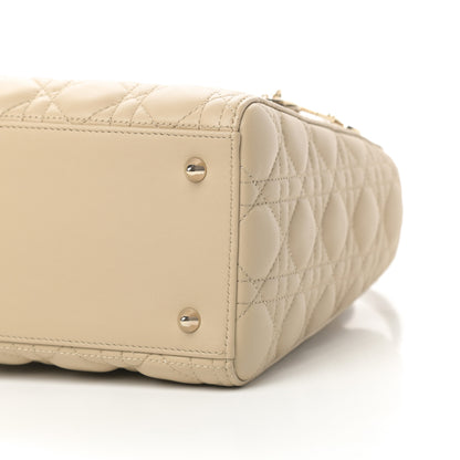 Christian Dior Lambskin Cannage Medium Lady Dior Light Beige 10 of 12