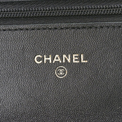 Chanel Lambskin Quilted Wallet On Chain WOC Black 6 of 10