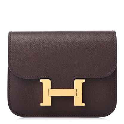 Hermes Evercolor Constance Slim Wallet Rouge Sellier 3 of 7