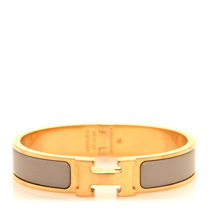 Hermes Enamel Narrow Clic Clac H Bracelet GM Marron Glace 1 of 4