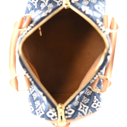 Louis Vuitton Jacquard Since 1854 Speedy Bandouliere 25 Blue 5 of 9