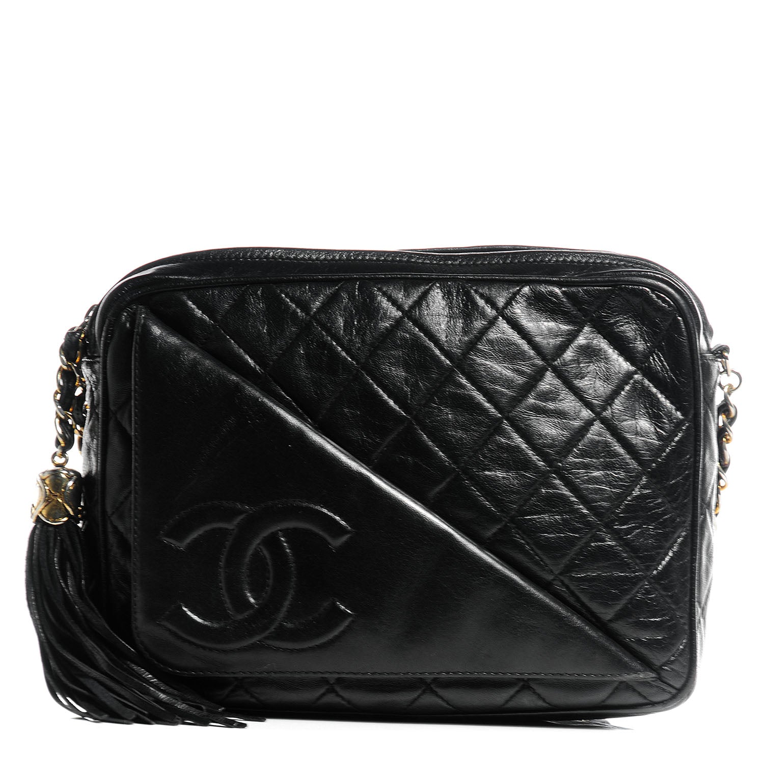 Chanel Lambskin Quilted Tassel Camera Case Black 1 of 7