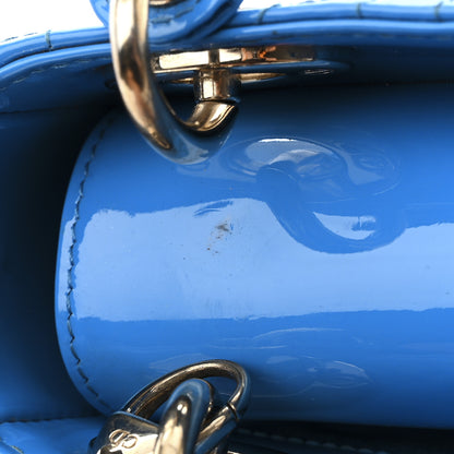 Christian Dior Patent Cannage Mini Lady Dior Blue 11 of 14