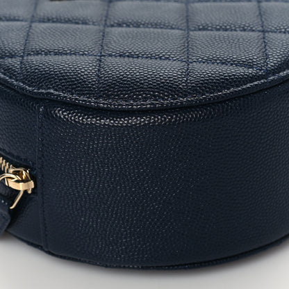 Chanel Caviar Quilted Gripoix CC Round Clutch With Chain Navy 9 of 11