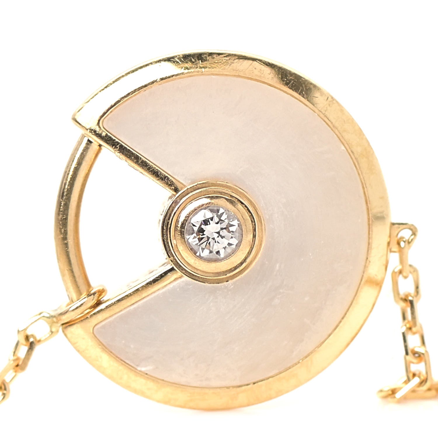 Cartier 18K Yellow Gold Diamond Mother of Pearl Amulette de Cartier Bracelet 5 of 7