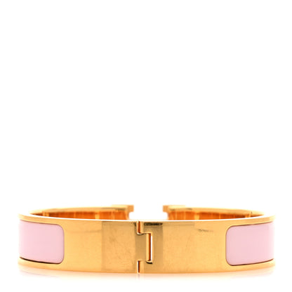 Hermes Enamel Narrow Clic Clac H Bracelet PM Rose Dragee 3 of 6