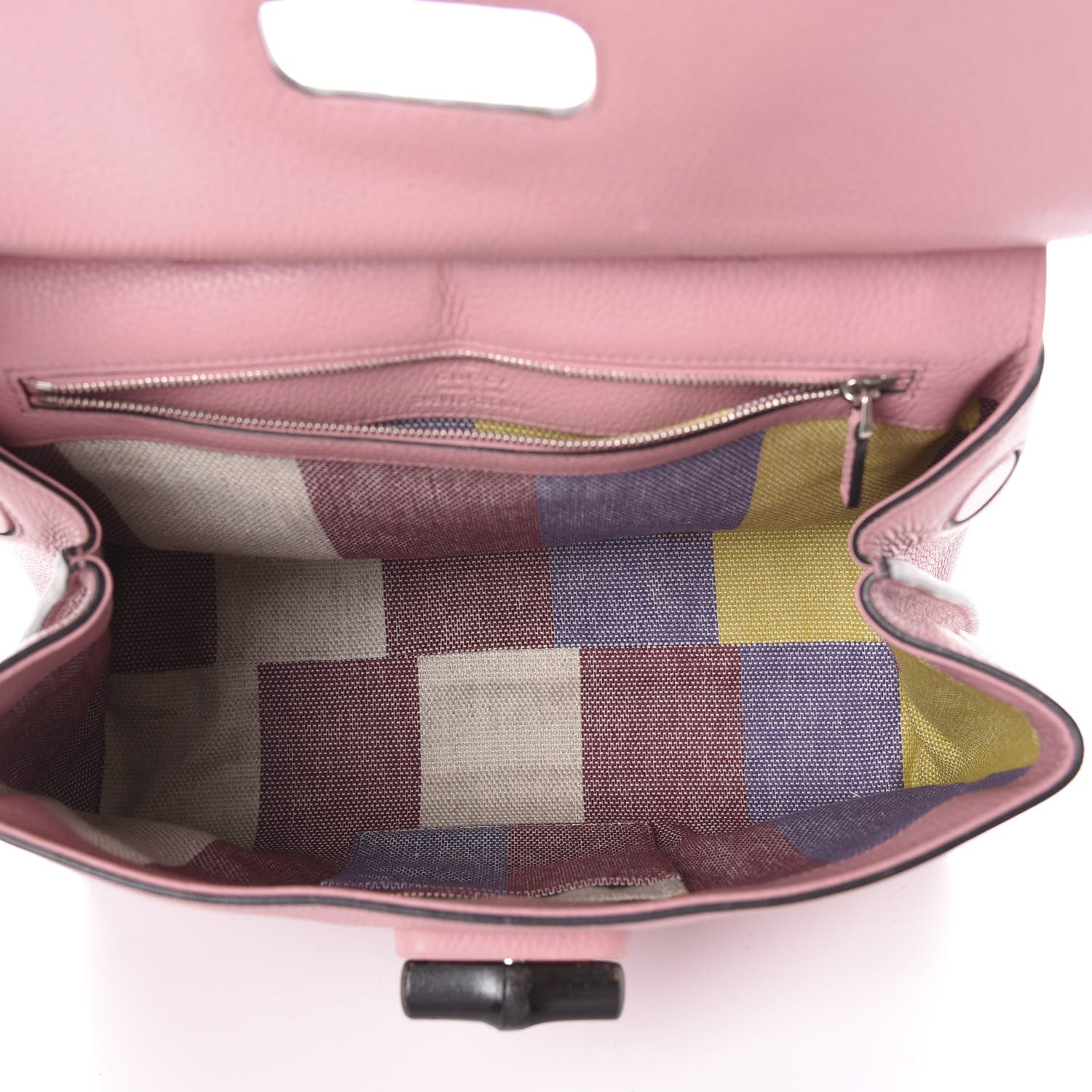 Gucci Cellarius Calfskin Medium Bamboo Daily Top Handle Bag Carmine Rose 5 of 9