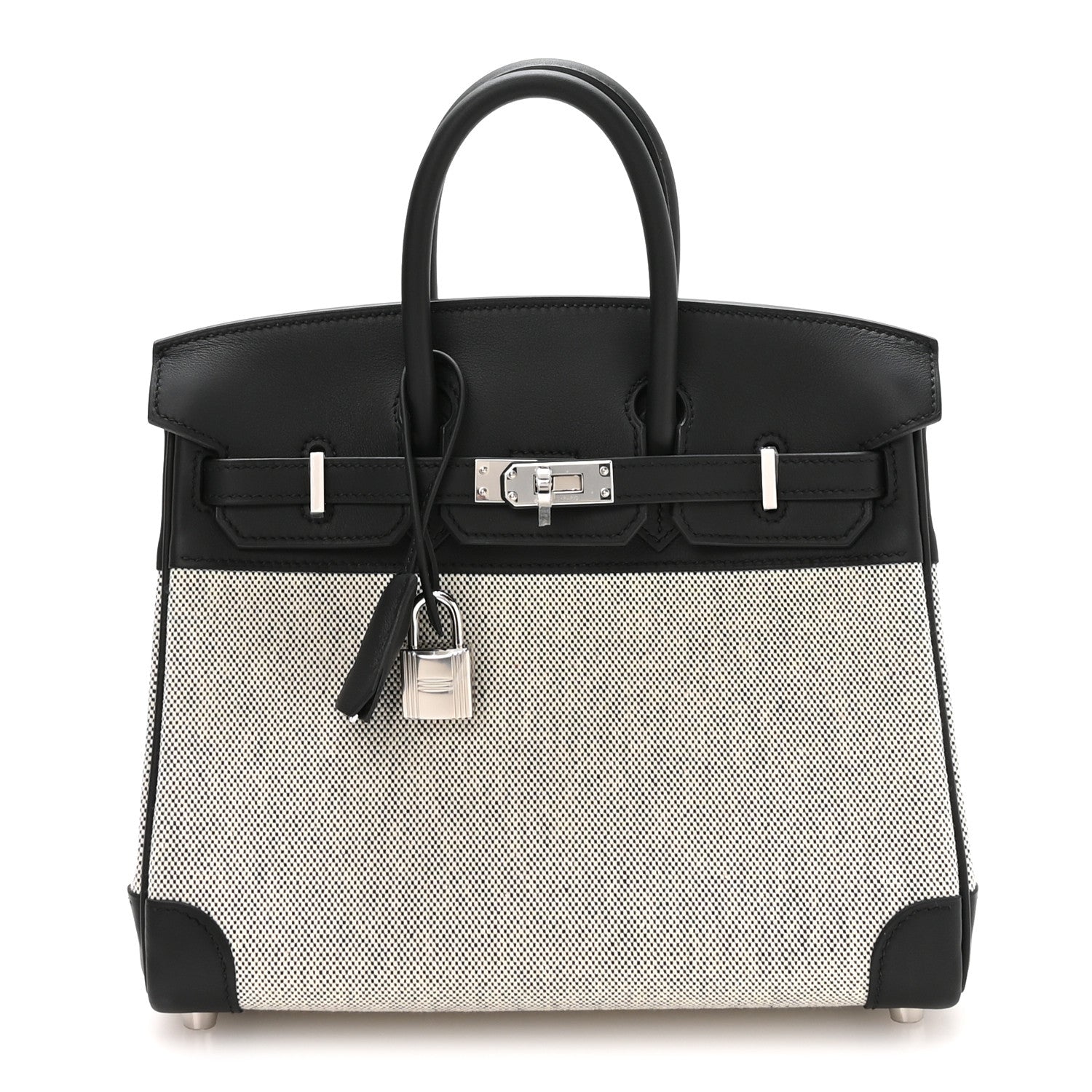 Hermes Toile H Swift Birkin 25 Ecru Black 1 of 11