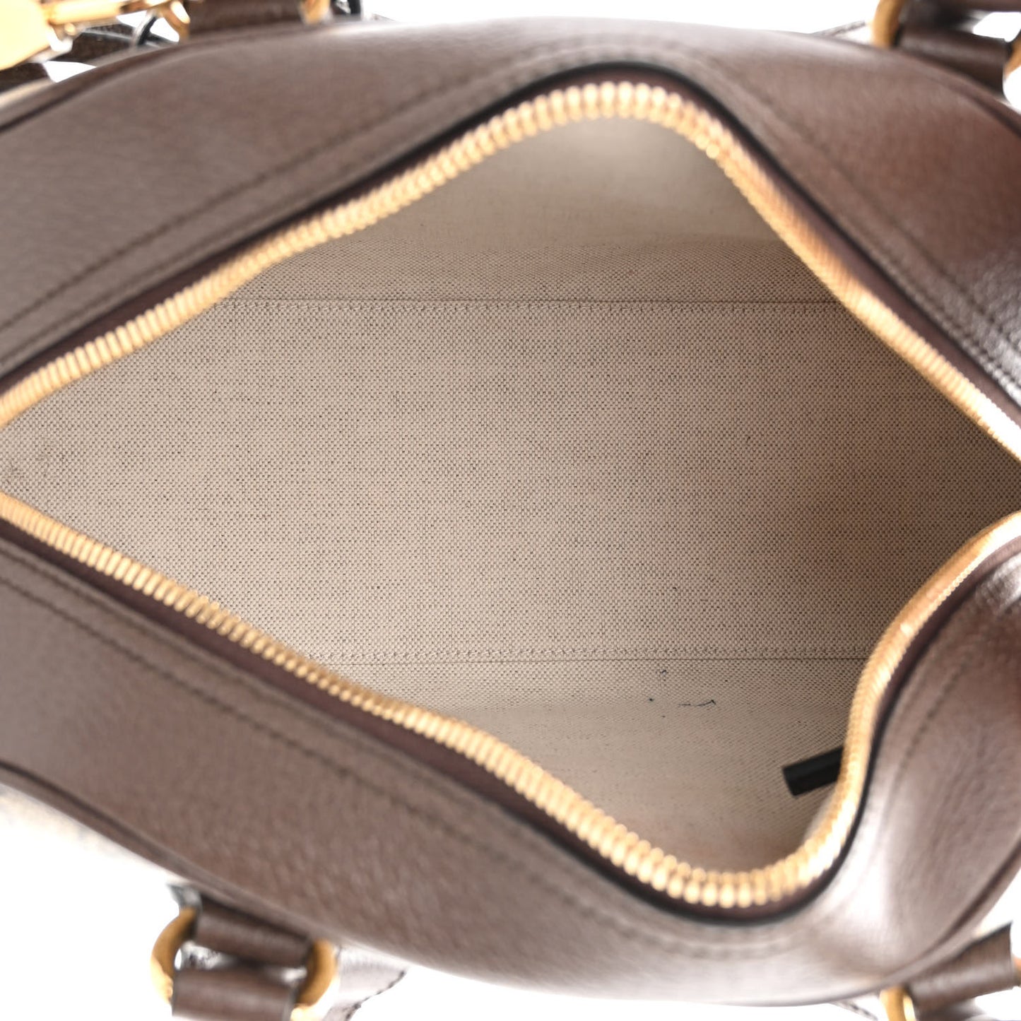 GG Supreme Monogram Textured Dollar Calfskin Web Medium Ophidia Top Handle Bowler Bag Beige Ebony New Acero