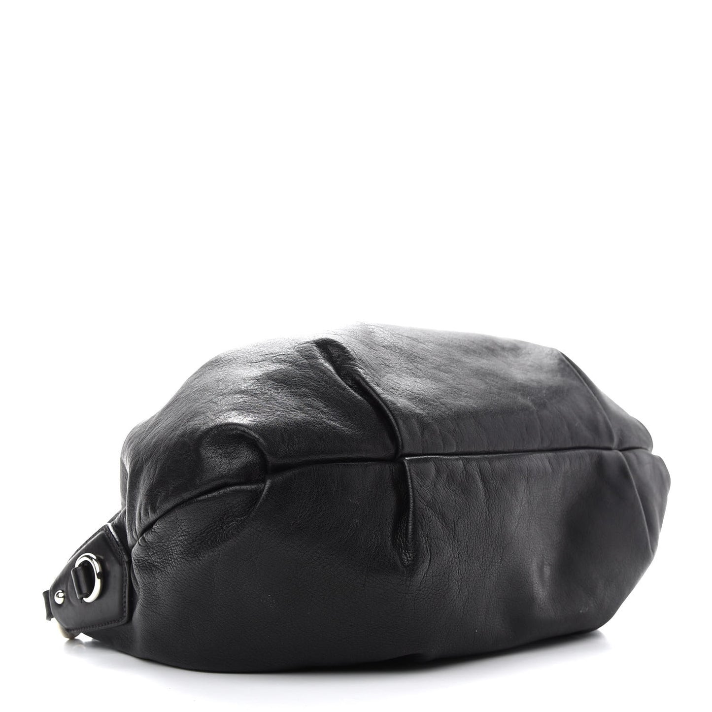 Soft Calfskin Pleated Hobo Black