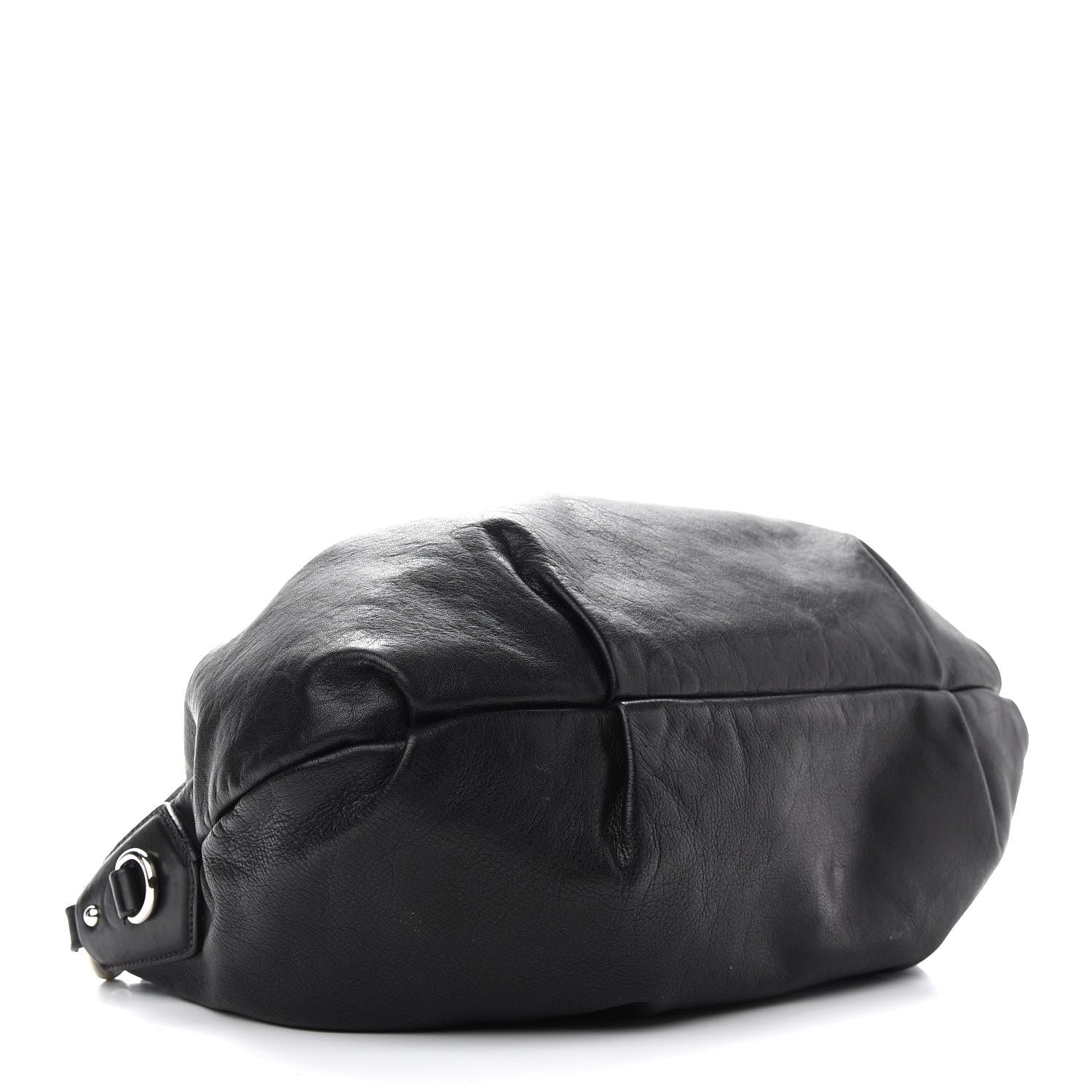 Prada Soft Calfskin Pleated Hobo Black 4 of 9