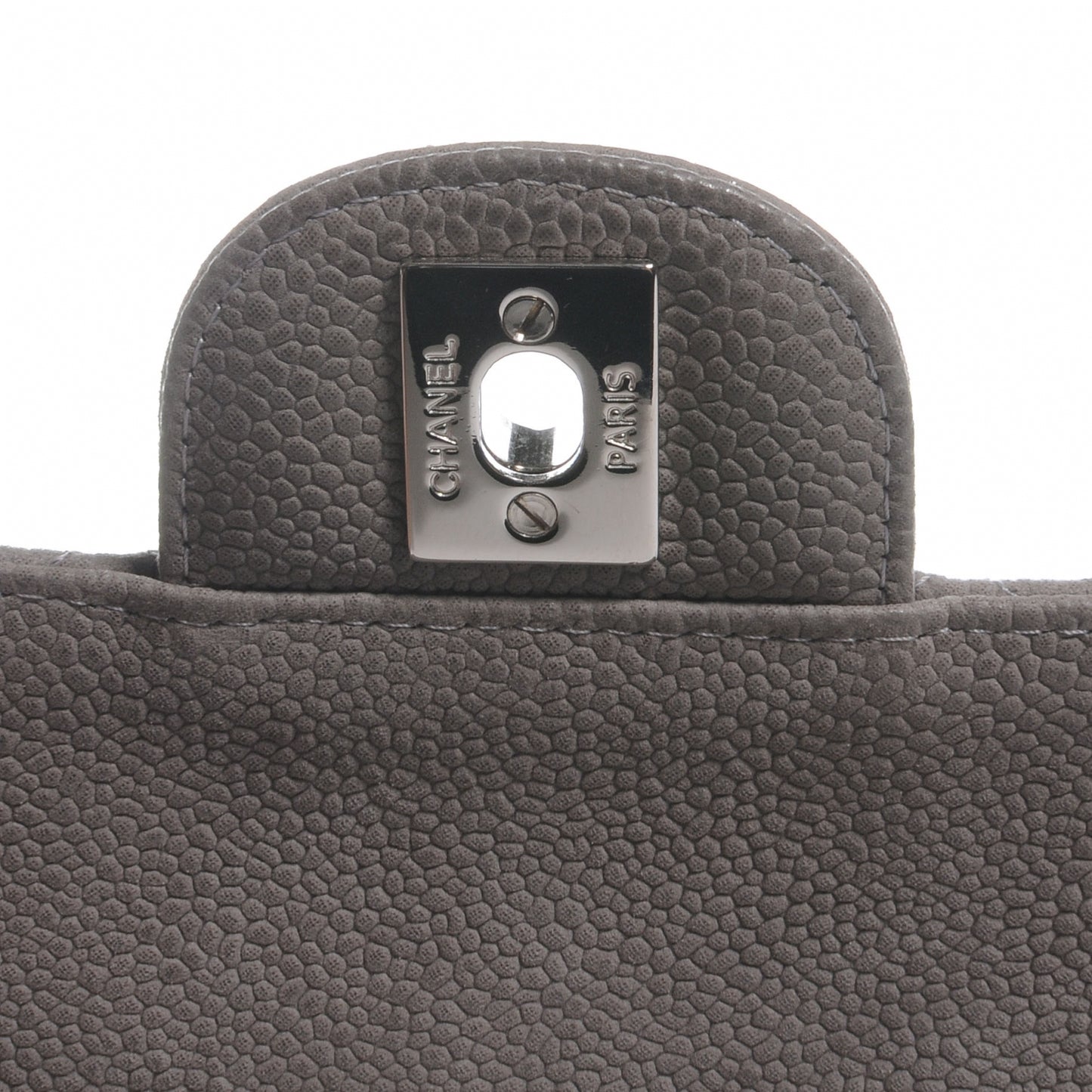 Caviar Iridescent Quilted Mini Flap Gris