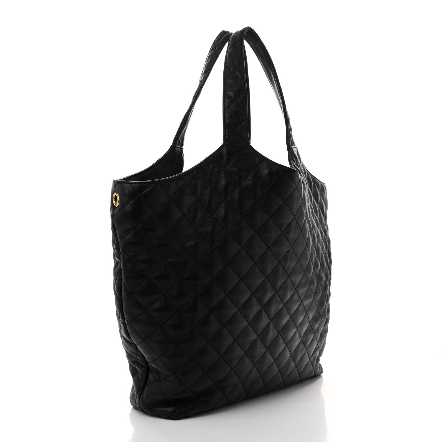 Saint Laurent Lambskin Quilted Maxi Icare Shopping Tote Black 4 of 12