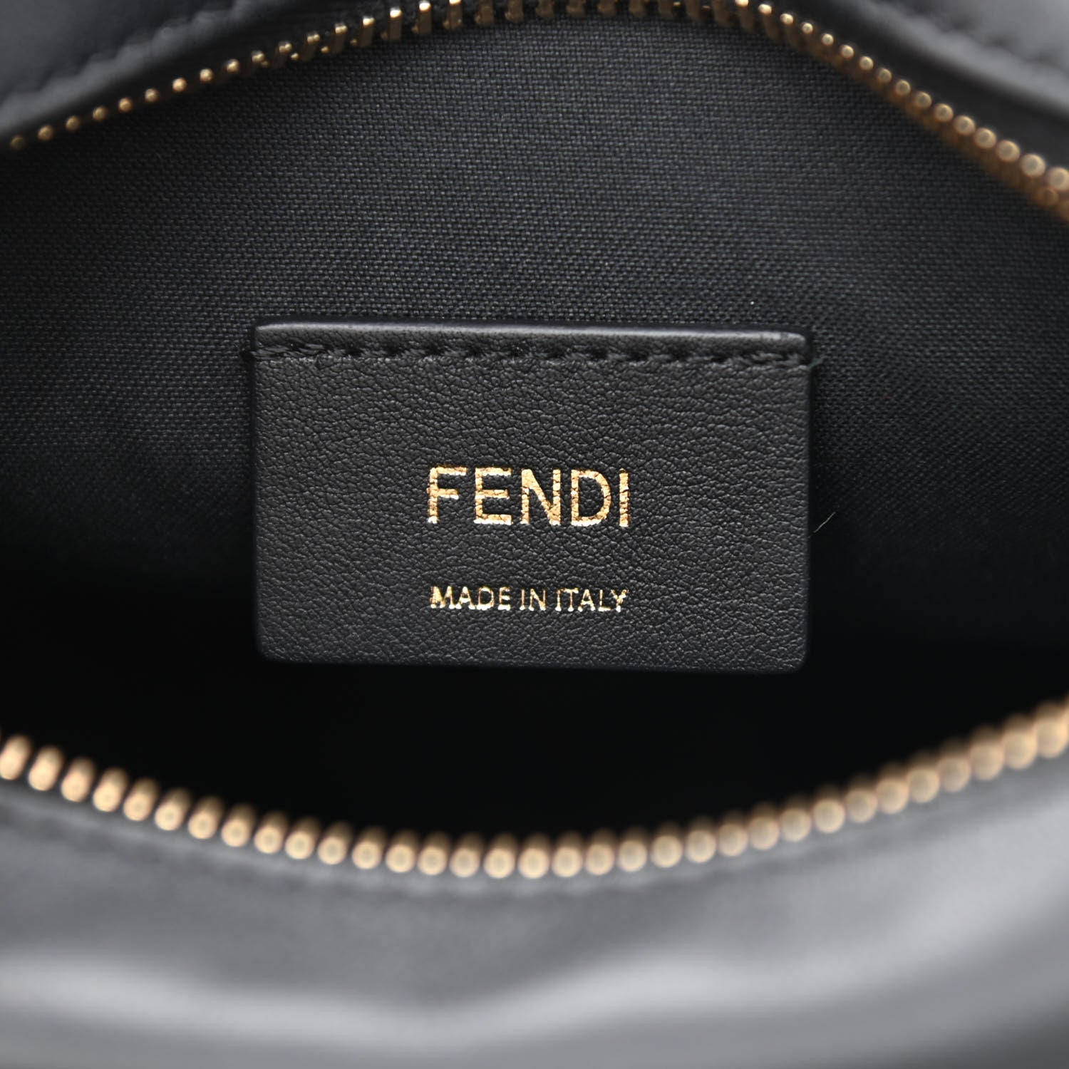 Fendi Glazed Fabric Vitello Century FF 1974 Stamp Patch Mini Camera Case Mogano Panna Black 6 of 10