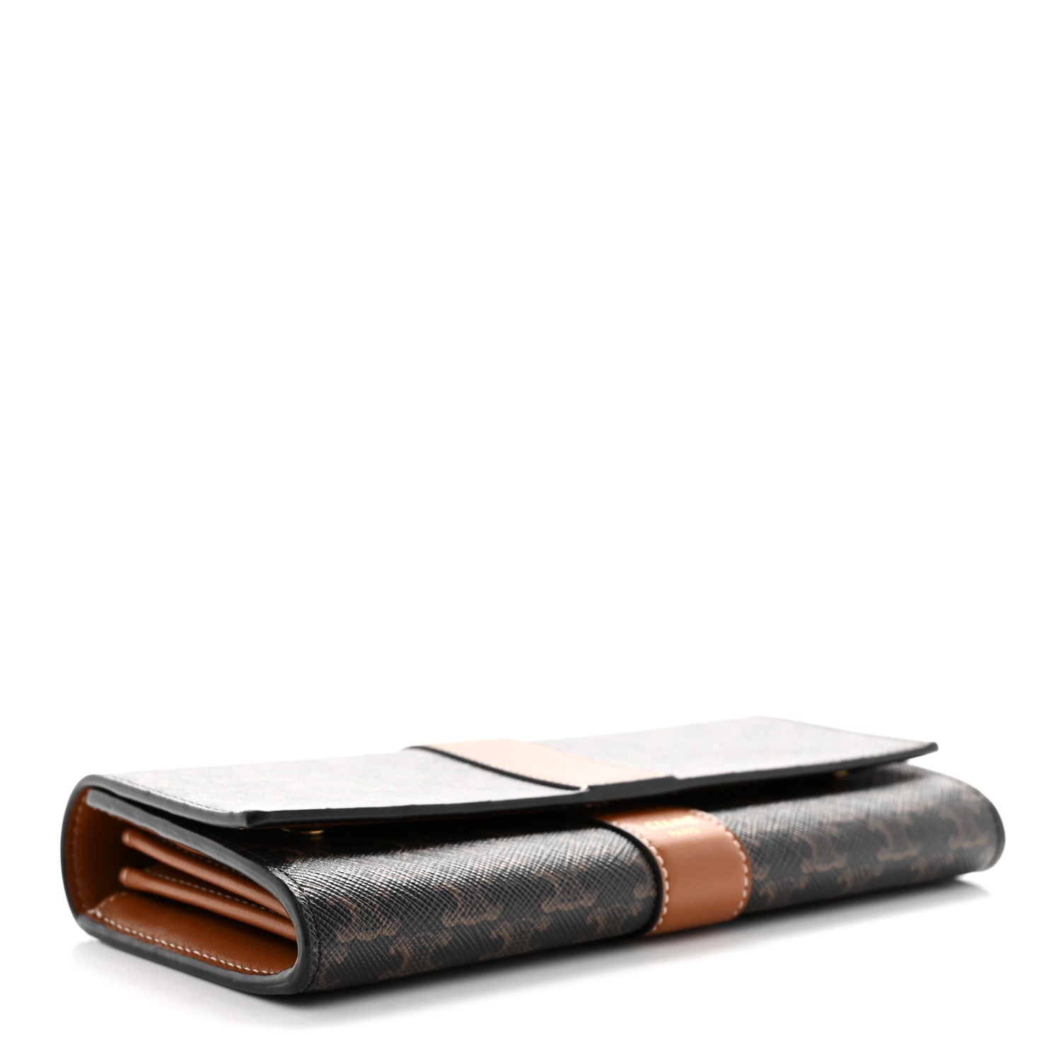 Celine Canvas Triomphe Continental Wallet Tan 4 of 12