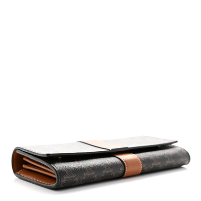 Celine Canvas Triomphe Continental Wallet Tan 4 of 12