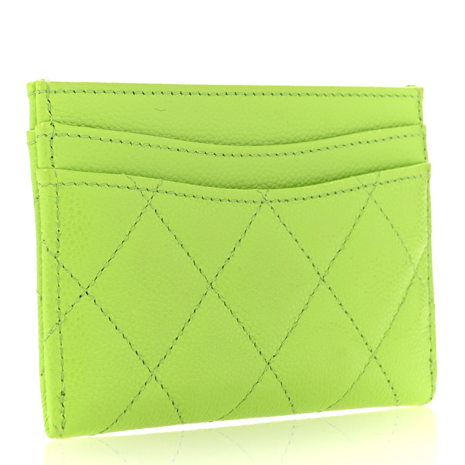 Chanel Caviar Quilted Card Holder Green 3 of 9