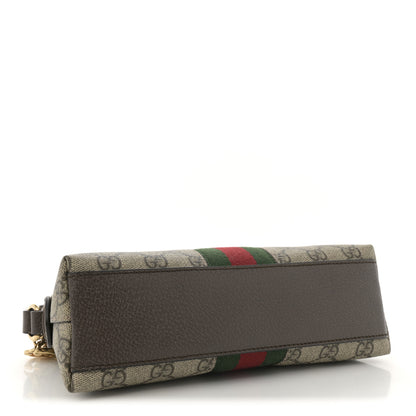 Gucci GG Supreme Monogram Textured Dollar Calfskin Web Small Ophidia Dome Shoulder Bag Beige Ebony New Acero 4 of 11