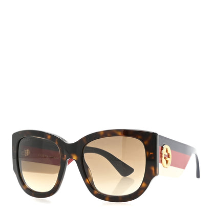 Gucci Acetate Web Oversized Frame Rectangle Sunglasses GG0276S Tortoiseshell 1 of 8