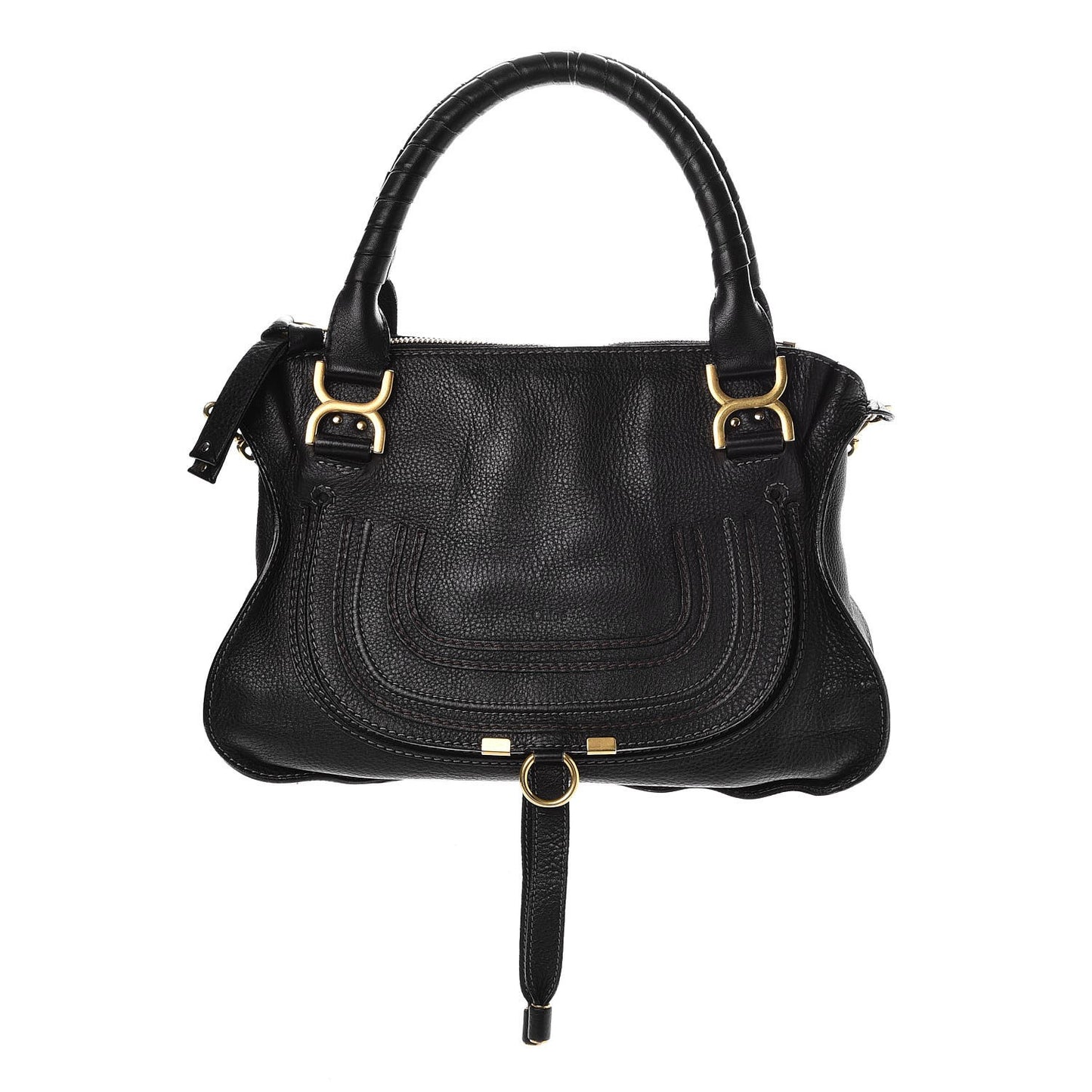 Calfskin Medium Marcie Satchel Black