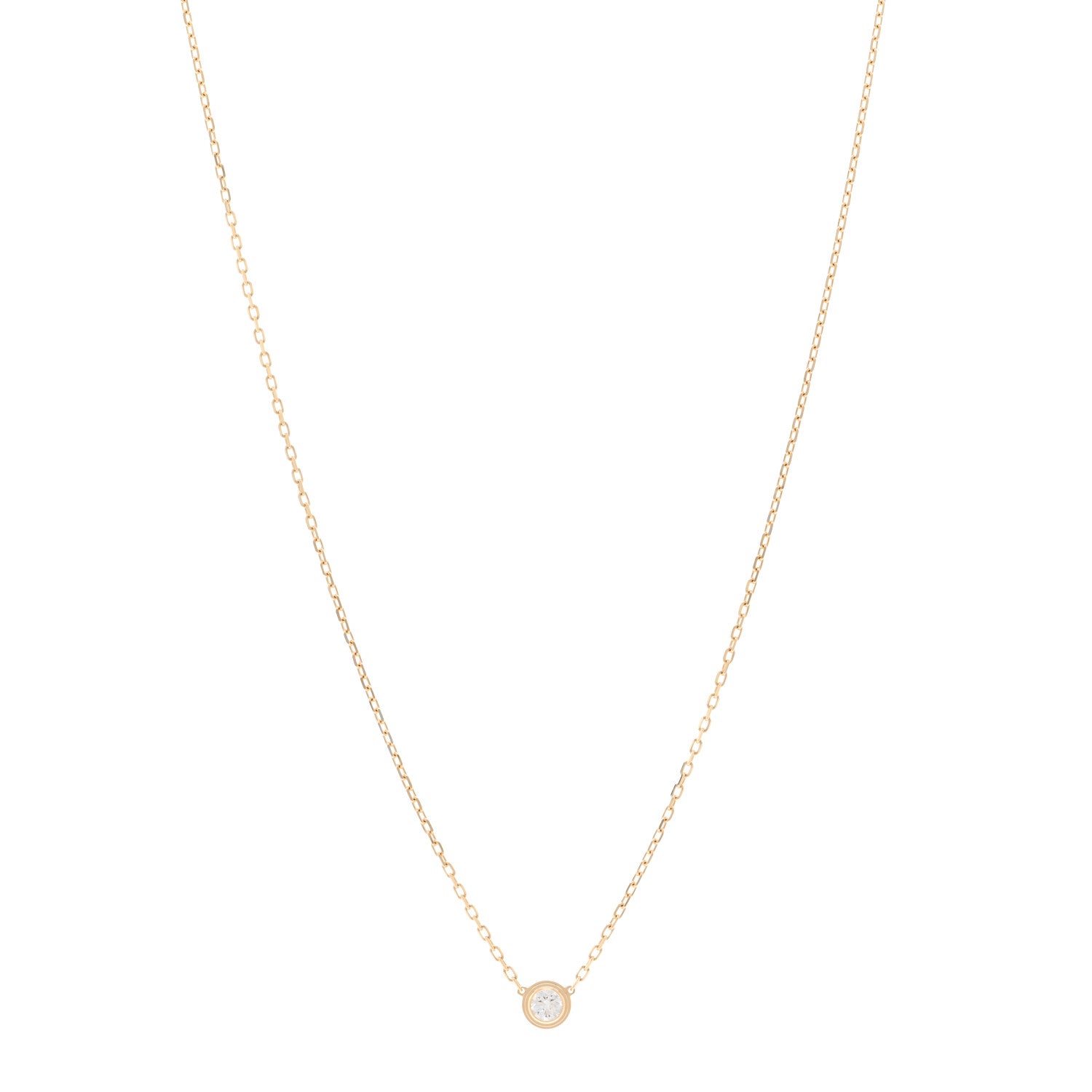 Cartier 18K Yellow Gold Diamond LM D'Amour Pendant Necklace 1 of 4