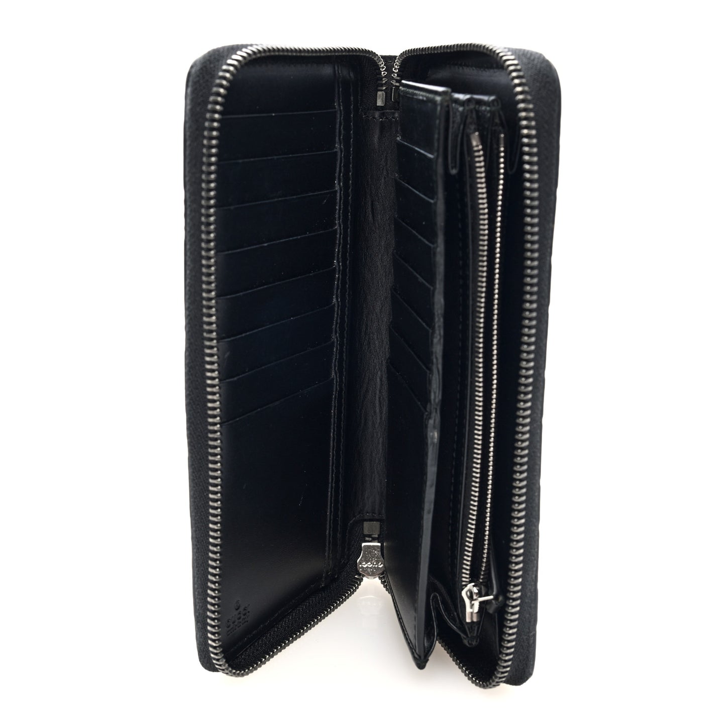 Guccissima Signature Zip Around Organizer Wallet Black