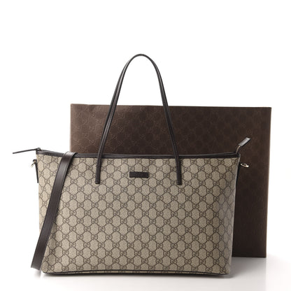 Gucci GG Supreme Monogram Medium Zippered Tote Dark Brown 11 of 11