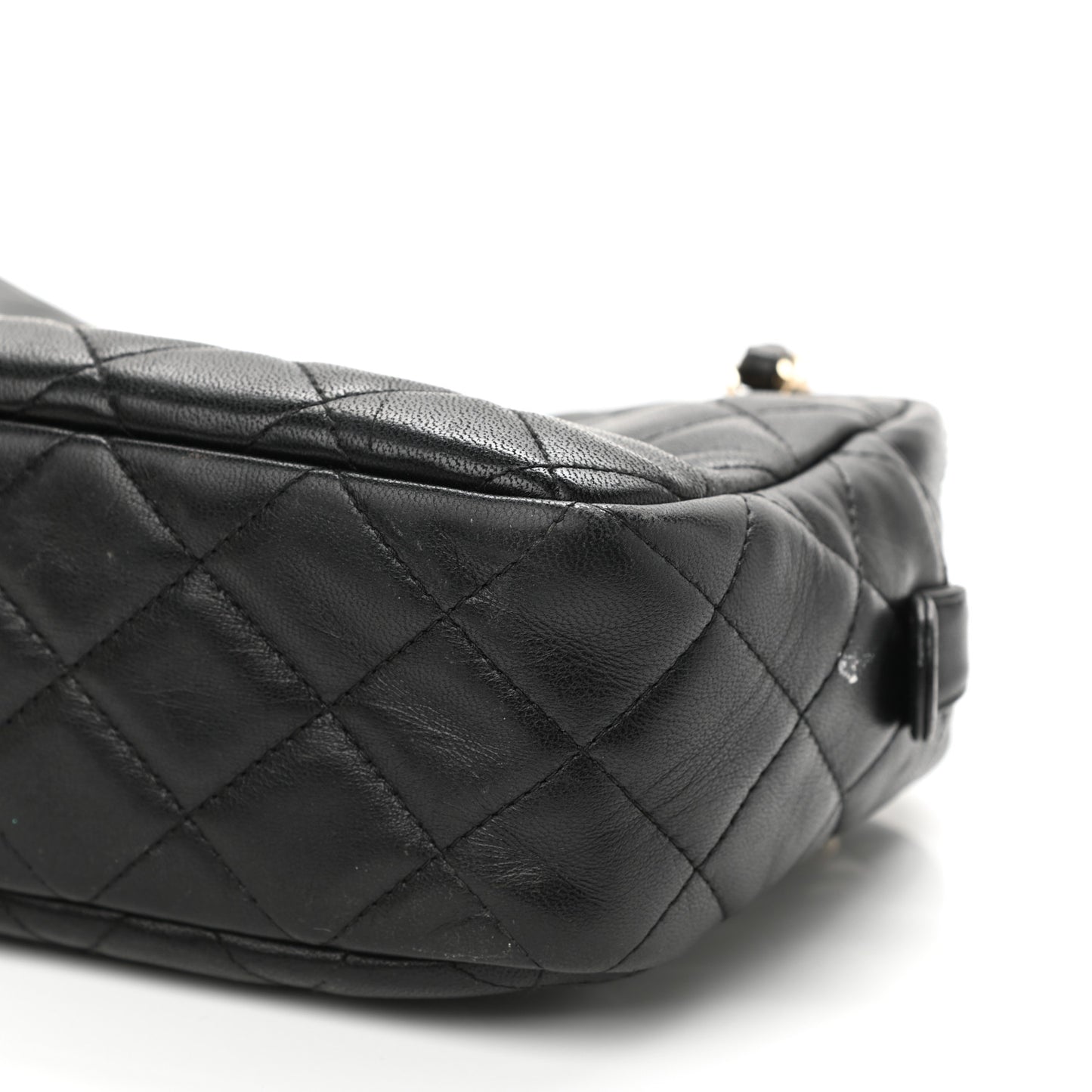 Lambskin Quilted Camera Bag Black