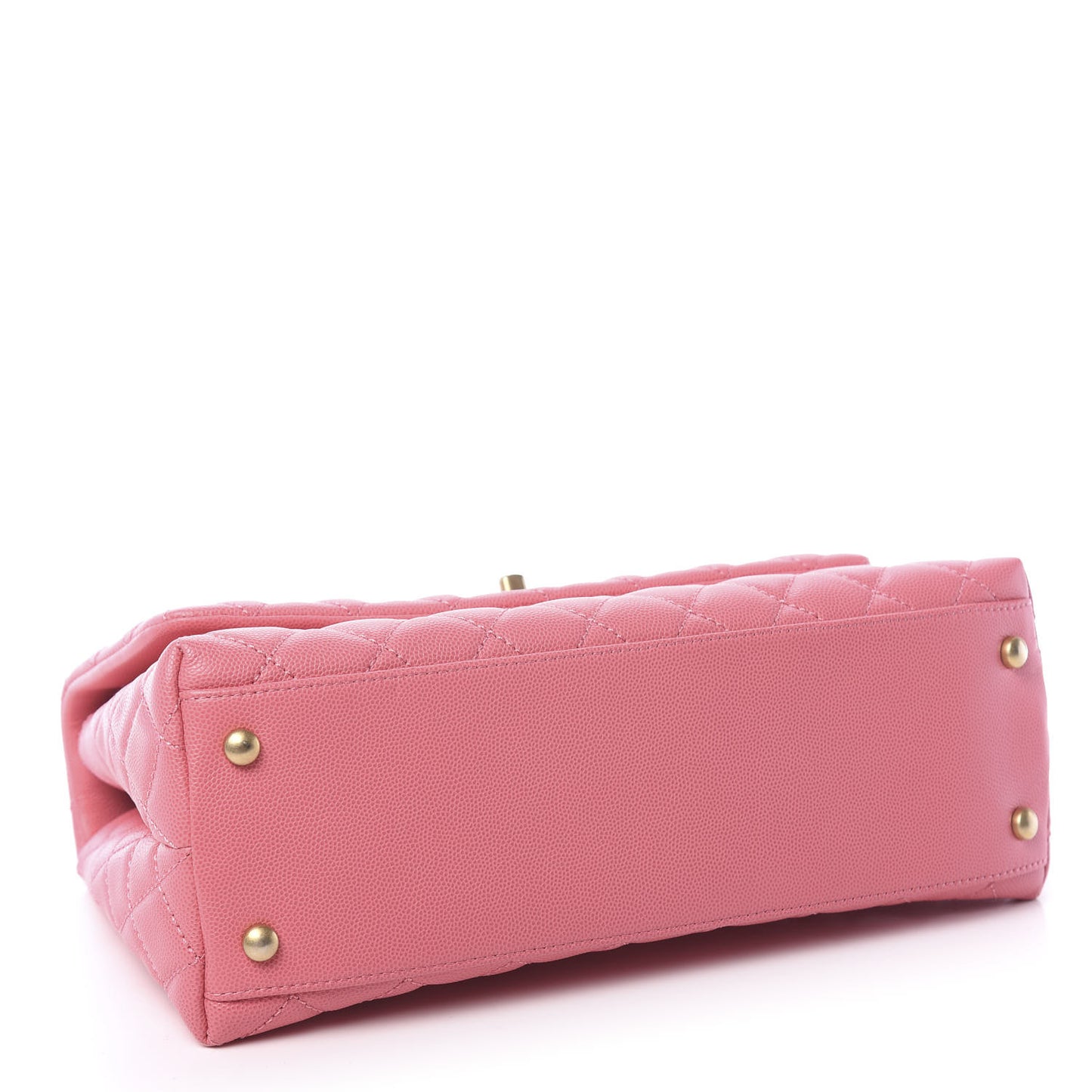 Caviar Lizard Embossed Quilted Small Coco Handle Flap Pink