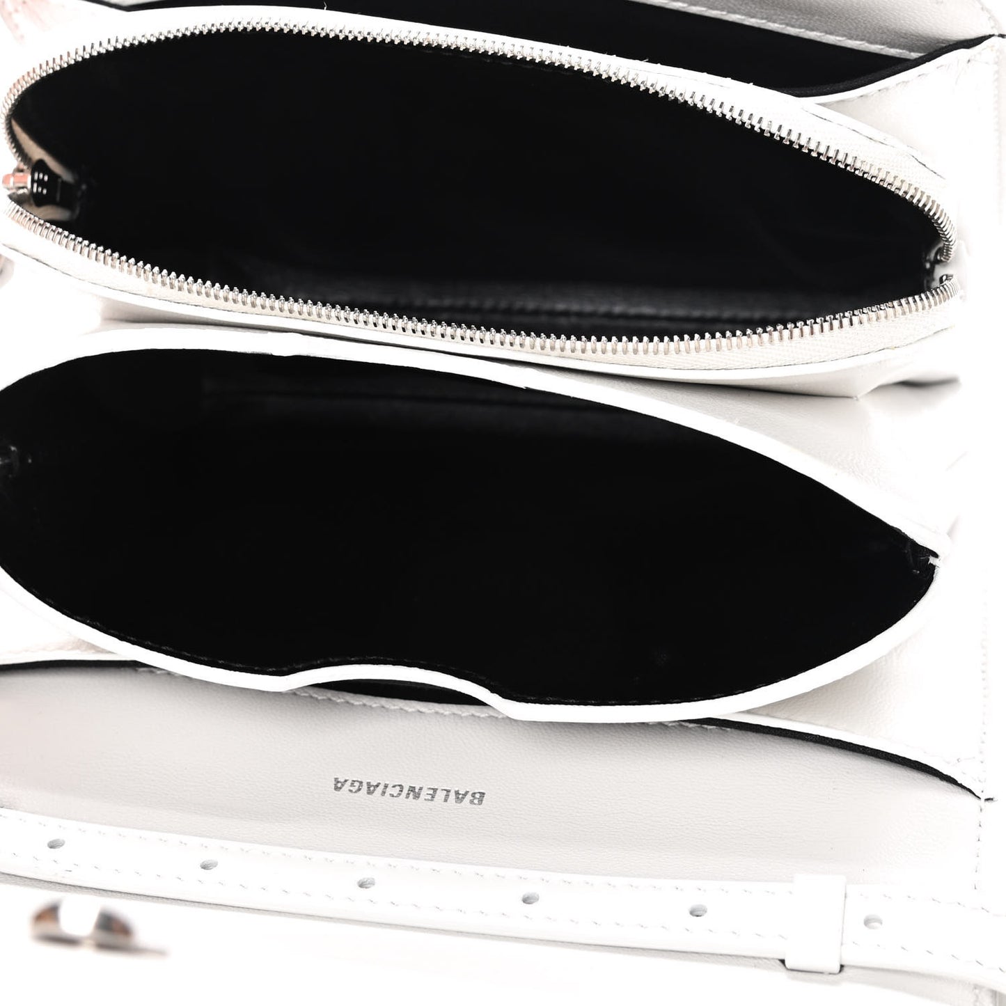 Shiny Box Calfskin Small B Bag White