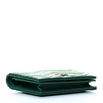 Gucci Calfskin Matelasse GG Marmont Card Case Wallet Emerald 4 of 7