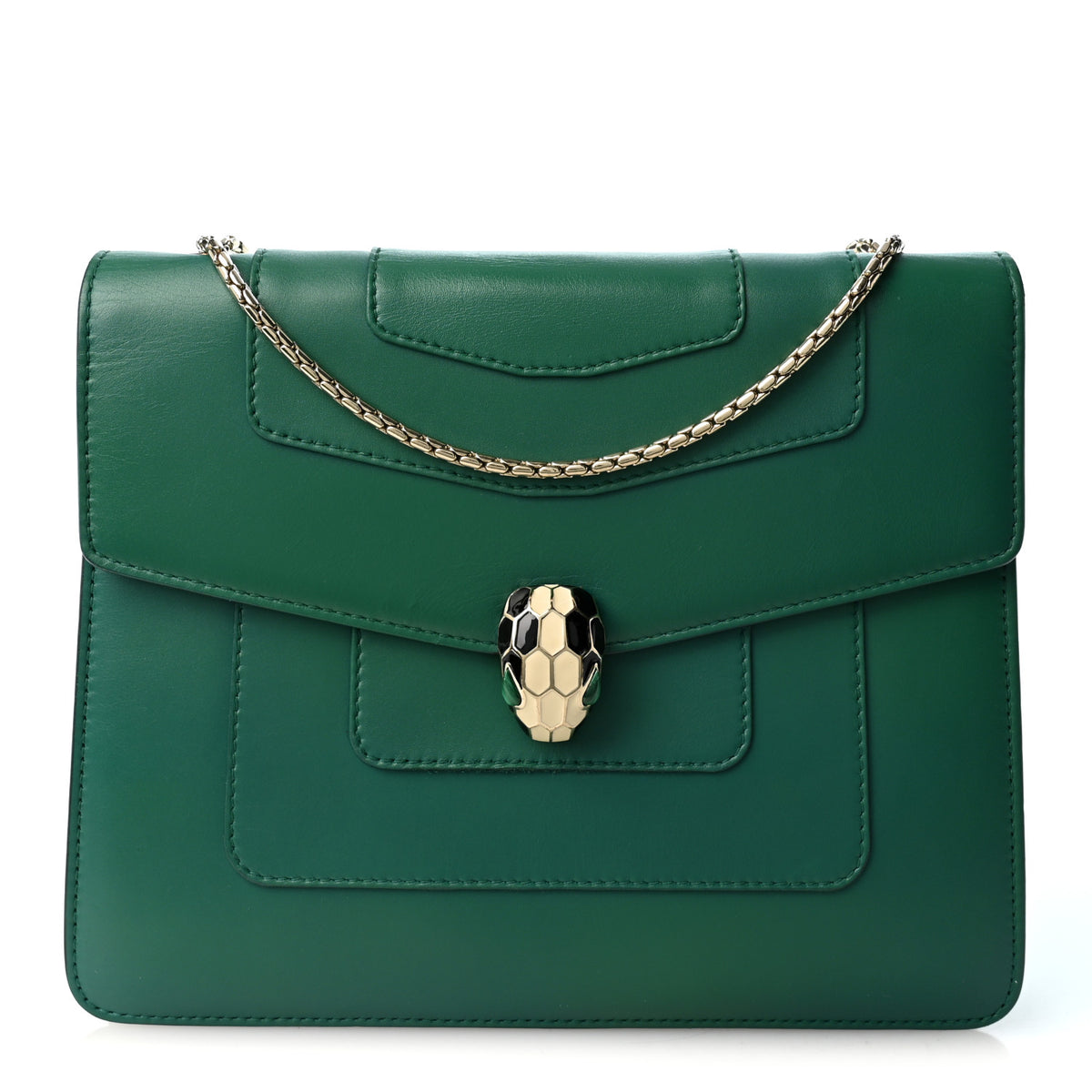 Calfskin Serpenti Forever Shoulder Bag Emerald Green