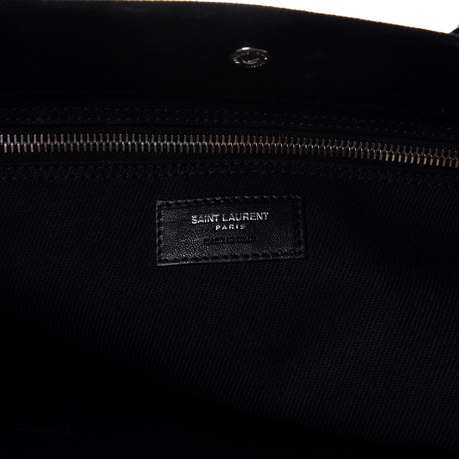 Saint Laurent Linen Calfskin Rive Gauche North South Tote Black 5 of 5
