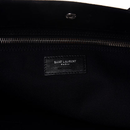 Saint Laurent Linen Calfskin Rive Gauche North South Tote Black 5 of 5