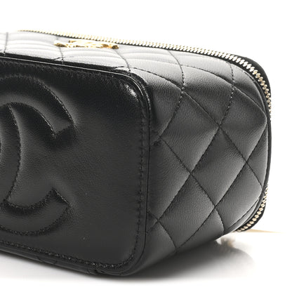 Chanel Lambskin Quilted Small CC Dynasty Vanity Case With Chain Black 11 of 12