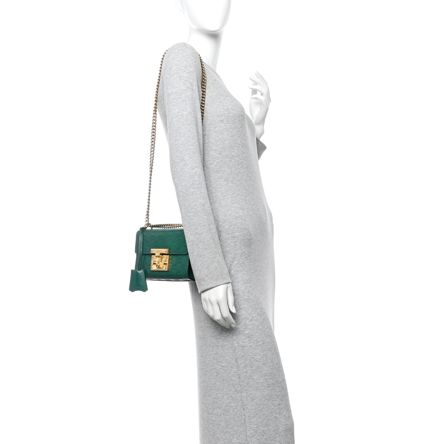 Guccissima Small Padlock Shoulder Bag Emerald