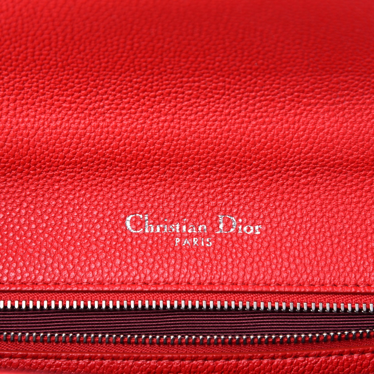Christian Dior Grained Calfskin Medium Diorama Flap Bag Red 8 of 11