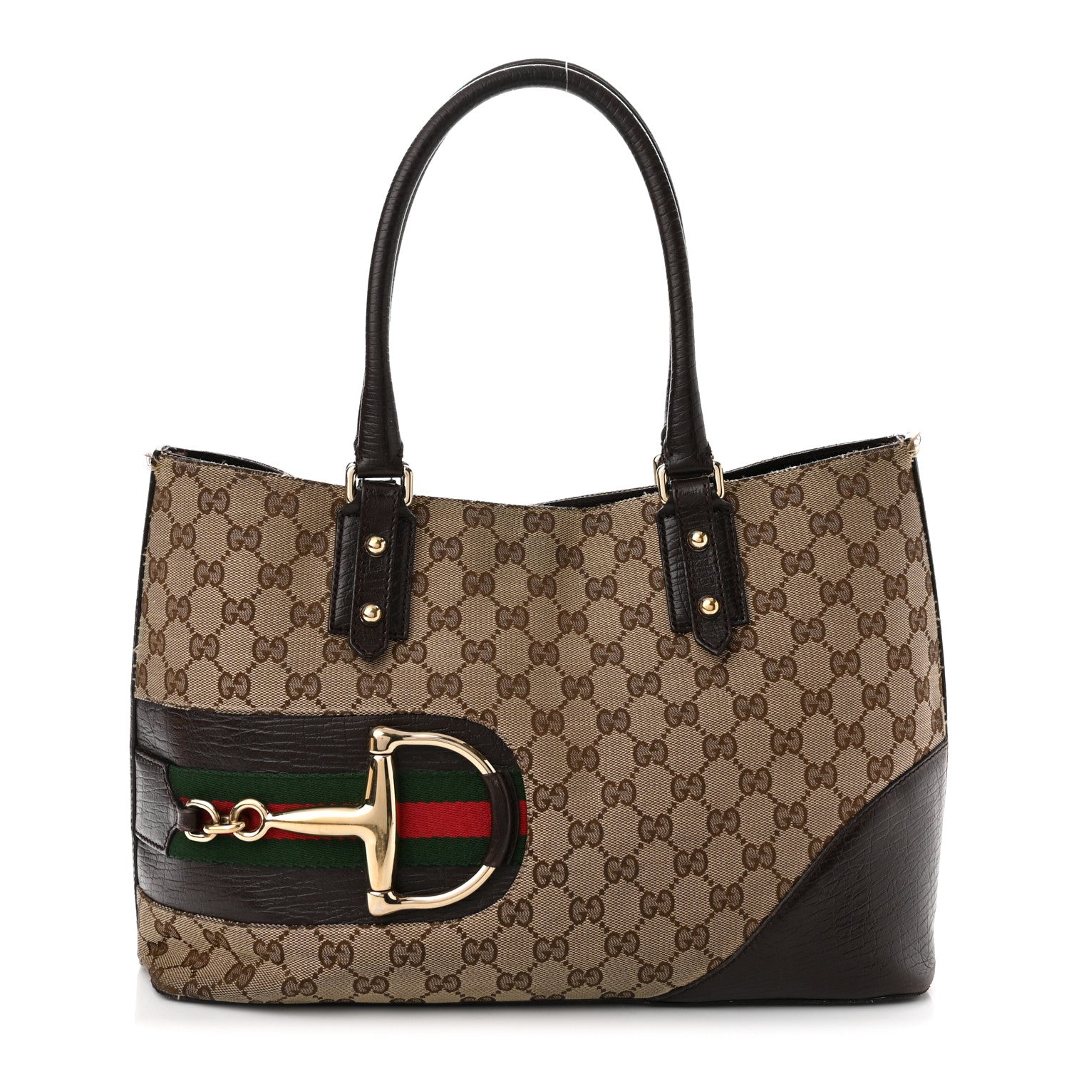 Gucci Monogram Medium Hasler Tote Dark Brown 1 of 13