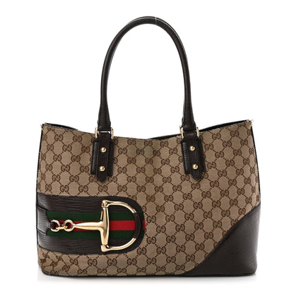 Gucci Monogram Medium Hasler Tote Dark Brown 1 of 13