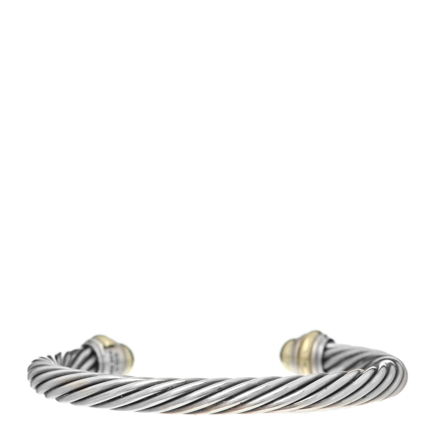 Sterling Silver 14K Yellow Gold 7mm Cable Classics Bracelet