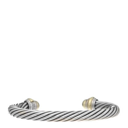 David Yurman Sterling Silver 14K Yellow Gold 7mm Cable Classics Bracelet 3 of 6