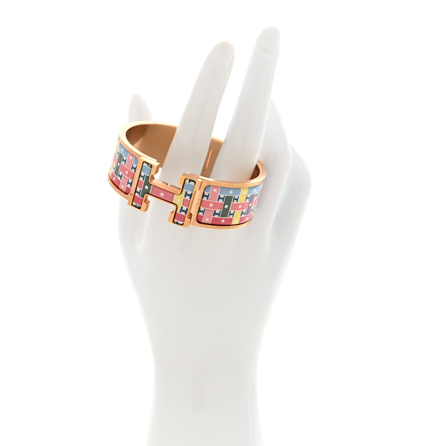 Enamel Print Son Du H Wide Clic Clac H Bracelet PM Album De Soie