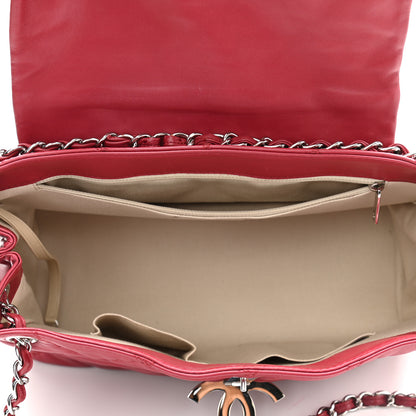 Chanel Calfskin Double Stitch Large Hamptons Flap Bag Red 5 of 10