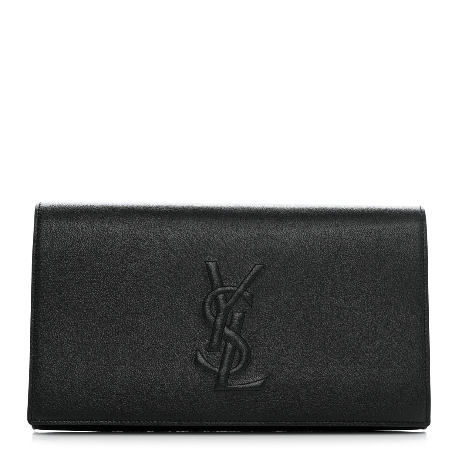 Saint Laurent Calfskin Monogram Large Belle De Jour Clutch Black 1 of 9