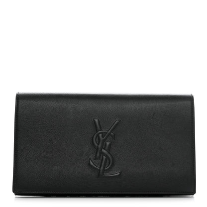 Saint Laurent Calfskin Monogram Large Belle De Jour Clutch Black 1 of 9