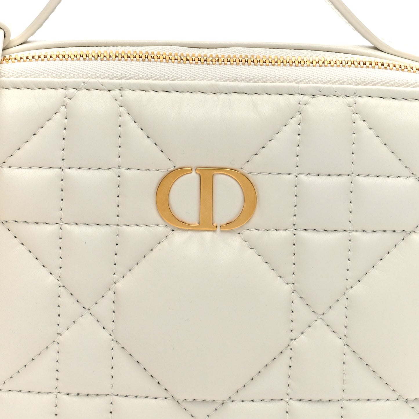 Calfskin Macrocannage Caro Box Bag Latte