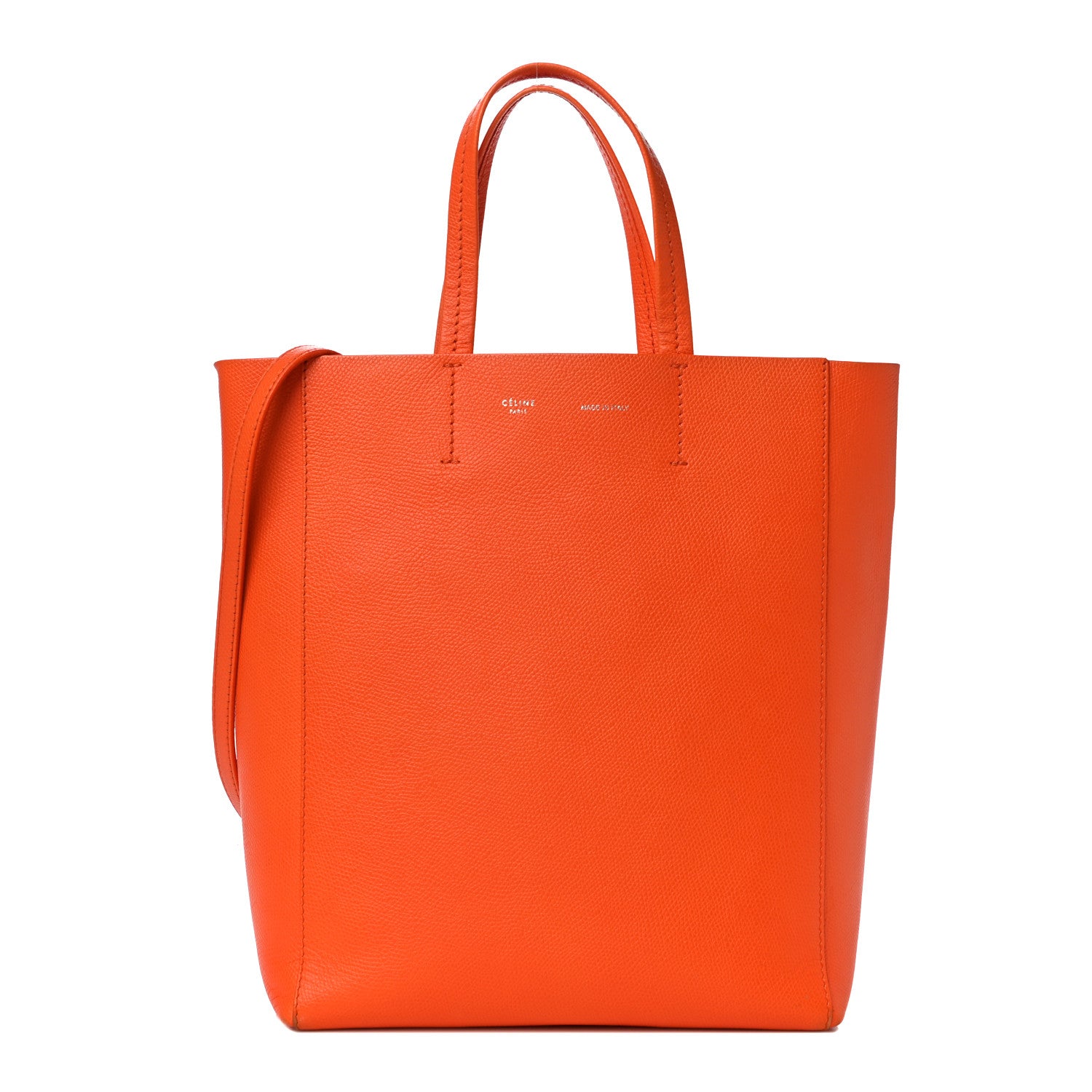 Celine Grained Calfskin Small Vertical Cabas Orange 1 of 13