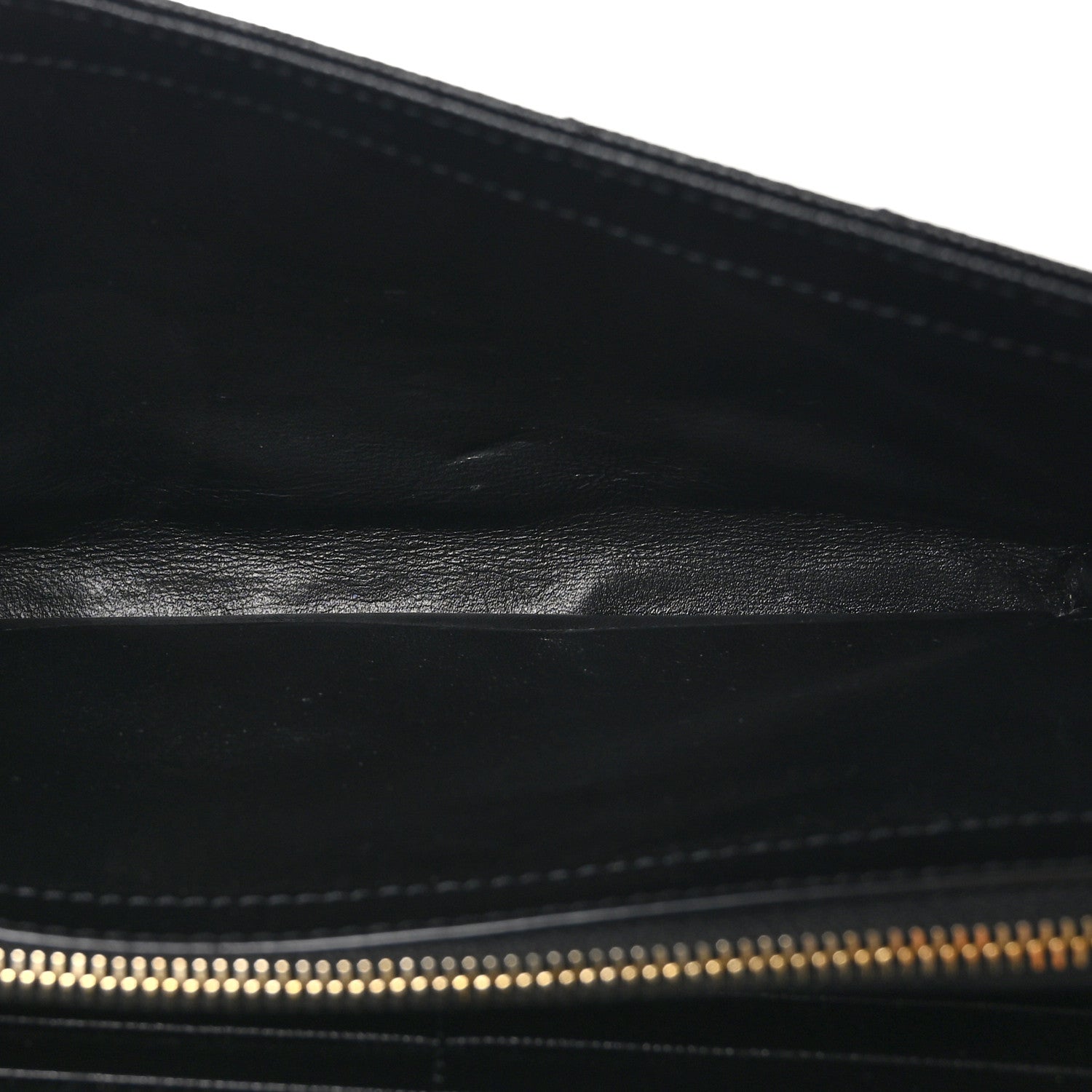 Saint Laurent Grain De Poudre Matelasse Chevron Monogram Chain Wallet Black 6 of 11